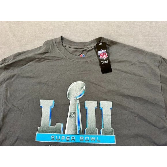 2018 Superbowl LIV NFL Shirt Adult XL Gray‎ Logo Pullover Tee Mens - Picture 2 of 10